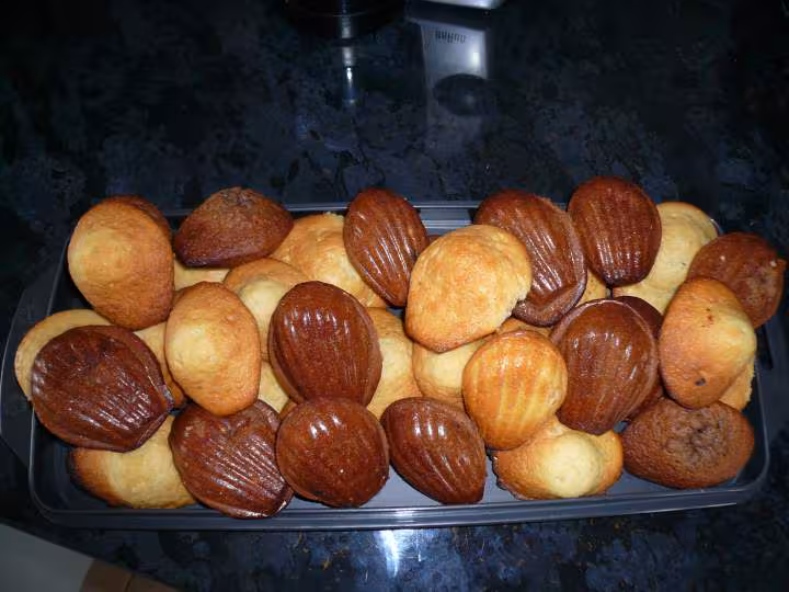 Madeleine nature et madeleine chocolat