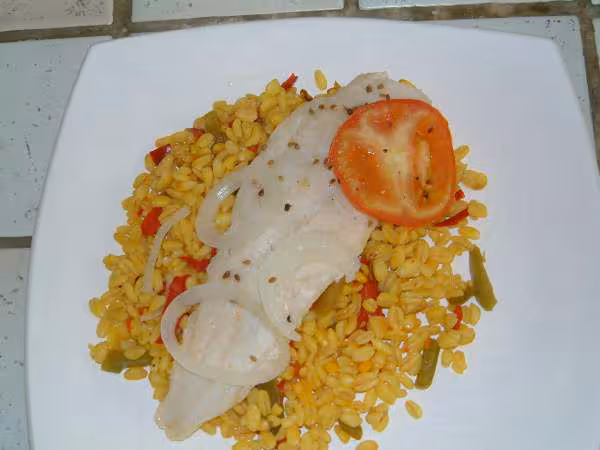 Filets de merlu ble aux deux poivrons sans matiere grasse