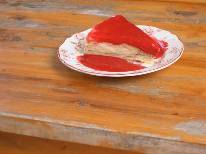 Crepier au coulis de framboises