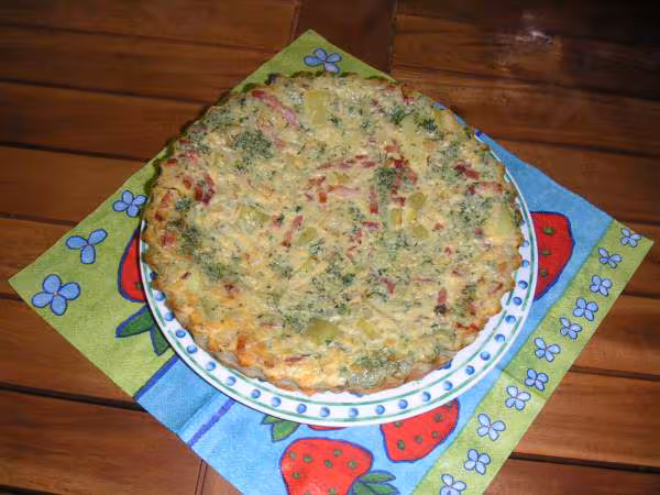 Clafouti de pommes de terre aux oignons doux