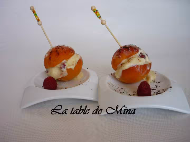 Abricots en macaron creme tiramisu