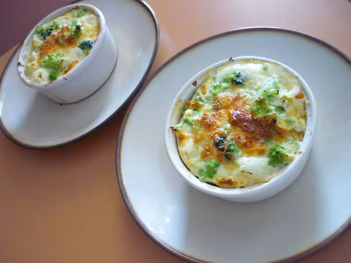 Clafoutis de saumon et noix saint jacques aux legumes