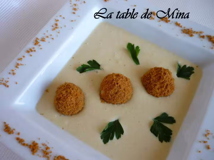 Creme du barry glacee aux bobons de foie gras