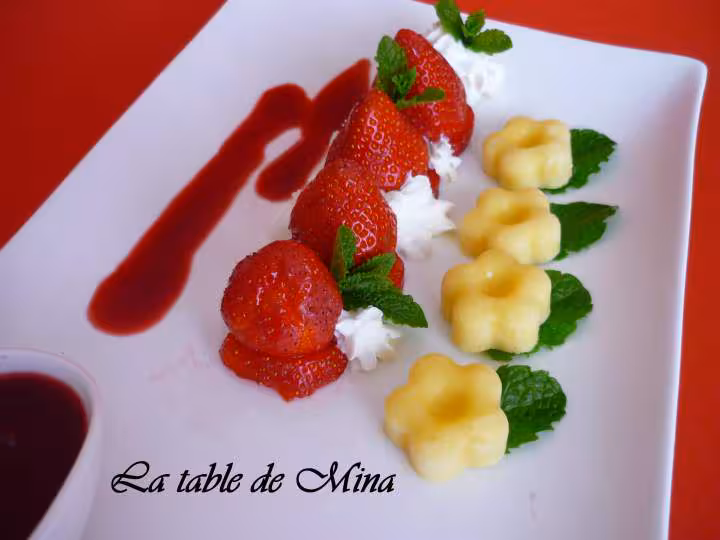Fraise melba et glacons de vanille