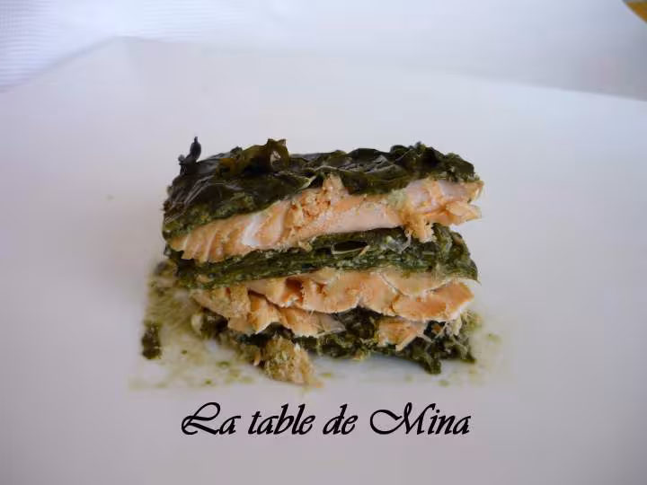 Mille feuille saumon epinard