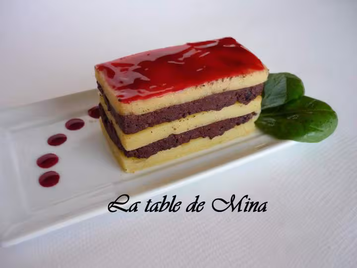 Mille feuilles de gelee de pommes et boudin noir