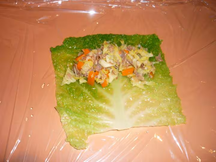 Nems de choux vert au jambon cru