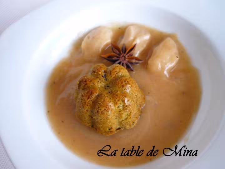 Soupe de poires et cakes au the vert