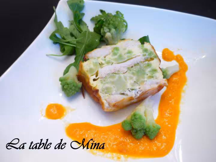 Terrine de loup au chou romanesco et estragon