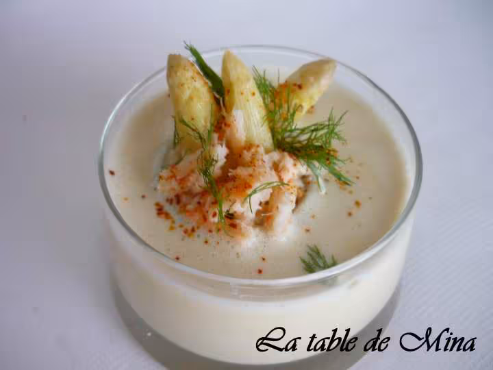 Veloute d aperges au crabe royal