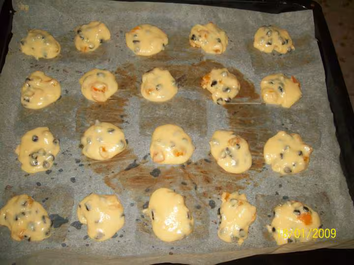 Cookies farine de mais et t45 avant cuisson