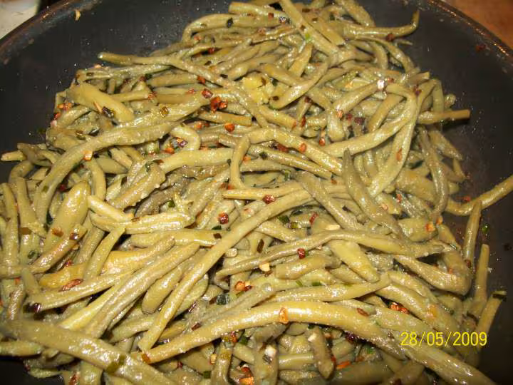 Et haricots verts sautes