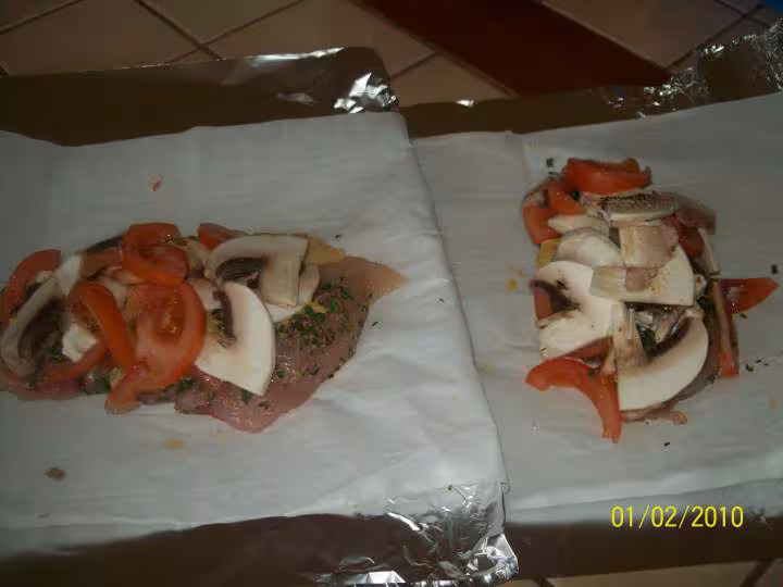 Filets de poulet en papillottes