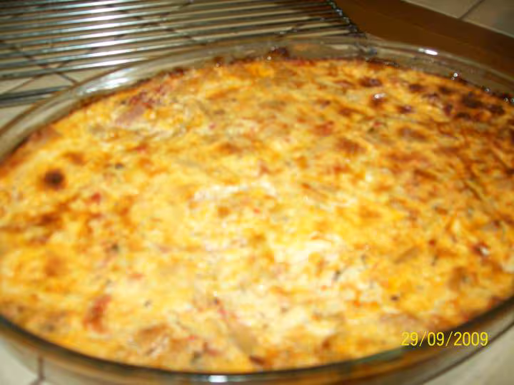 Flan de courgettes tomates p de terre et jambon