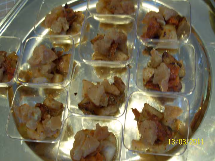 Verrines de st jacques aux pommes amandes effilees grillees