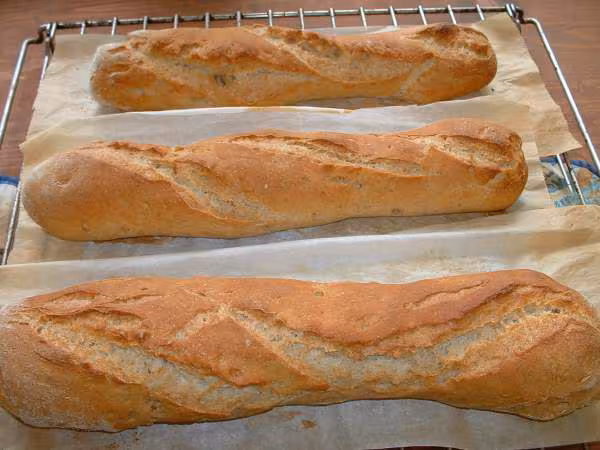 Baguettes sur poolish au seigle apres cuisson