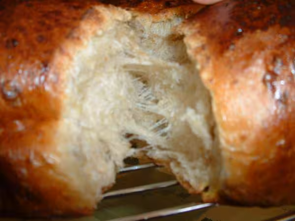 Et enfin la mie brioche peche au levain