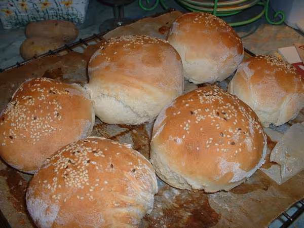 Hamburgers a la sortie du four