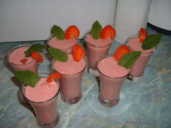 Mousse aux fraises en verre