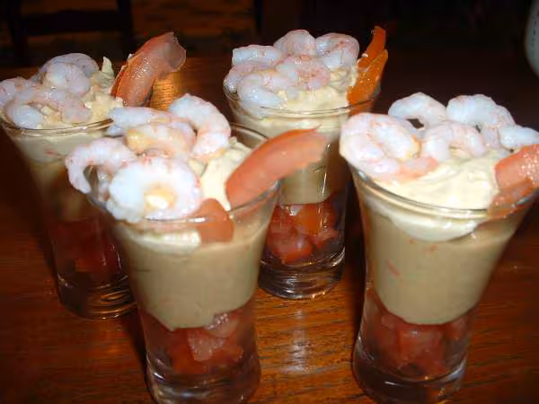Verrines aux crevettes