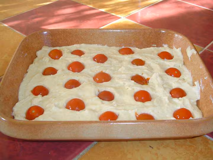 Clafoutis de tomates cerise de flob