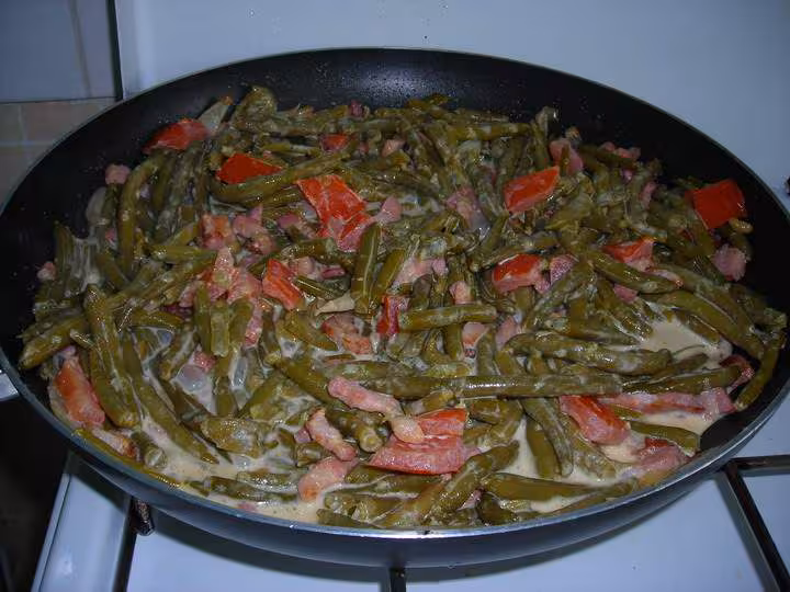 Ragout d haricots pendant cuisson