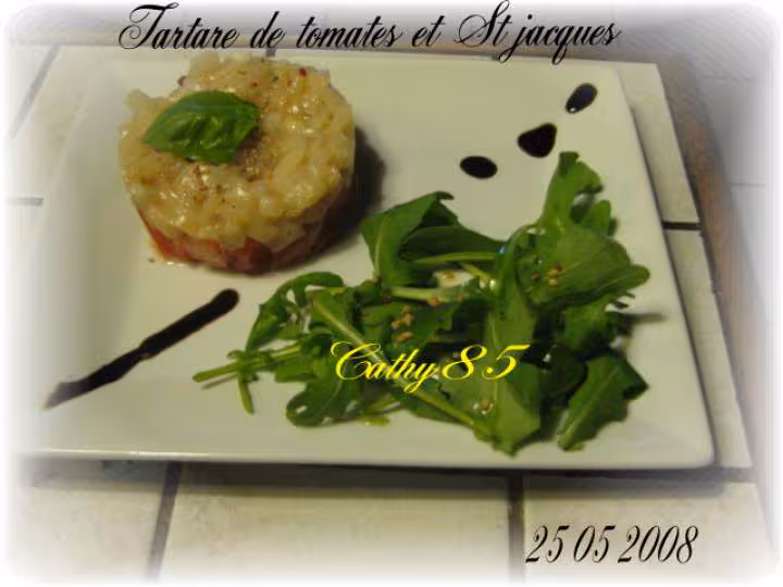 Tartare de tomates et st jacques