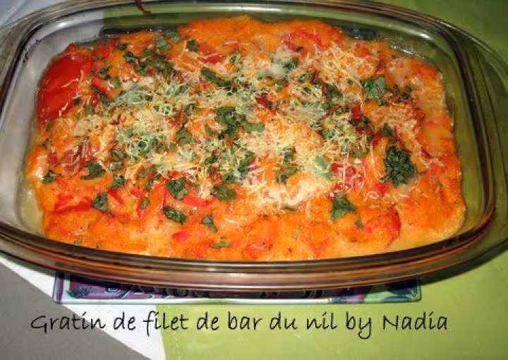 Gratin de filet de bar du nil