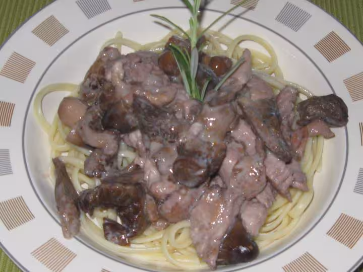 Linguine au porc et aux champignons