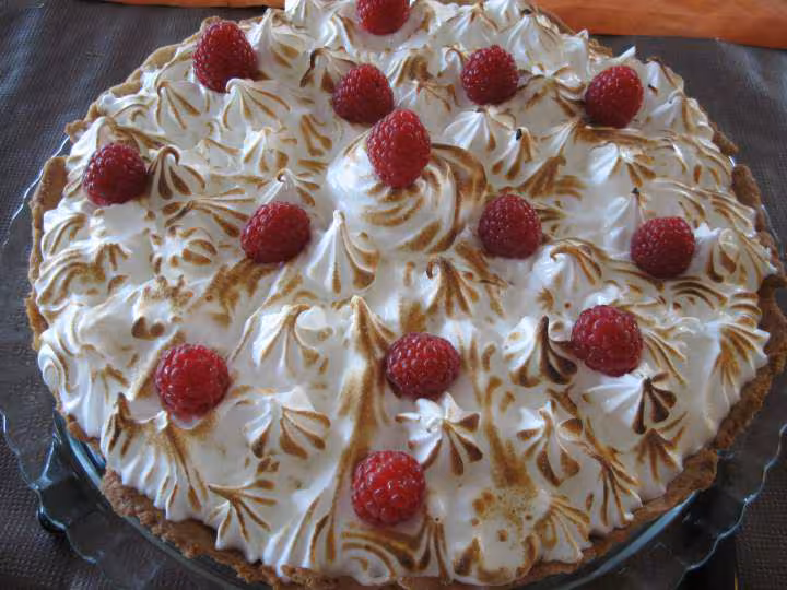Tarte a la framboise meringue