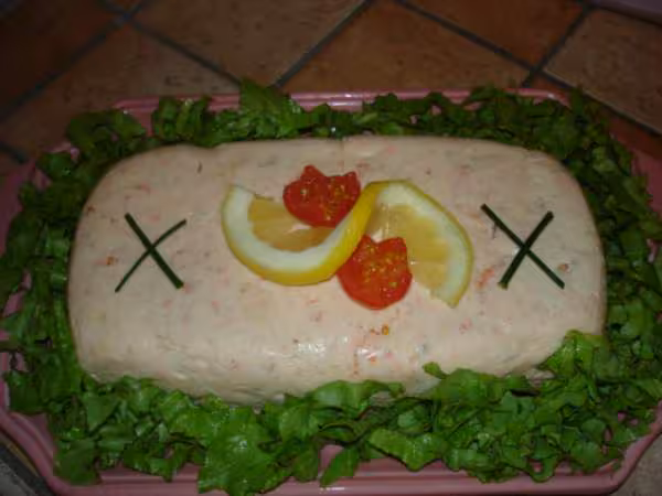 Terrine crevettes saumon et saumon fume