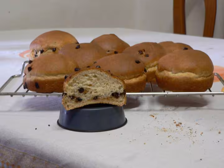 Coupe du pain au lait aux pepites
