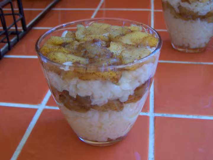 Verrine riz au lait pommes cannelle