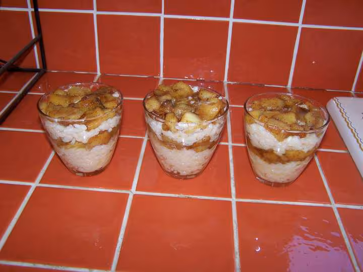 Verrine riz au lait pommes caramelisees