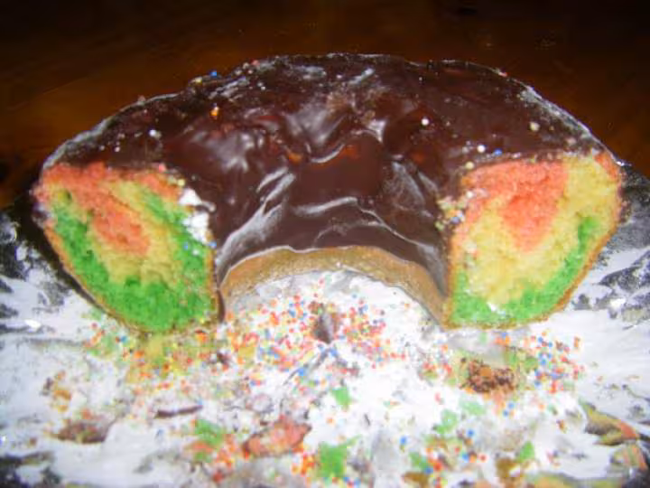 Gateau multicolore