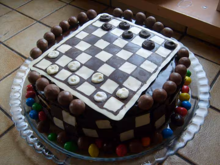 Gateau damier 10ans romaric