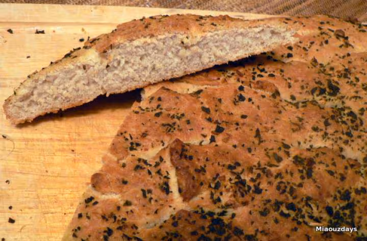 Fougasse huile d olive et basilic
