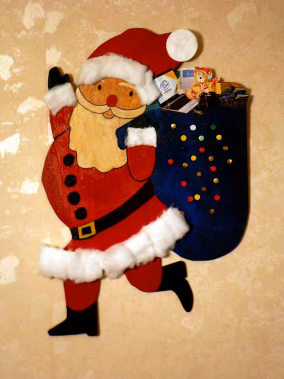 Pere noel en bois calendrier de l avent pour enfants nombreux