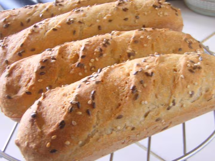 Baguettes farine complete kamut et graines de lin