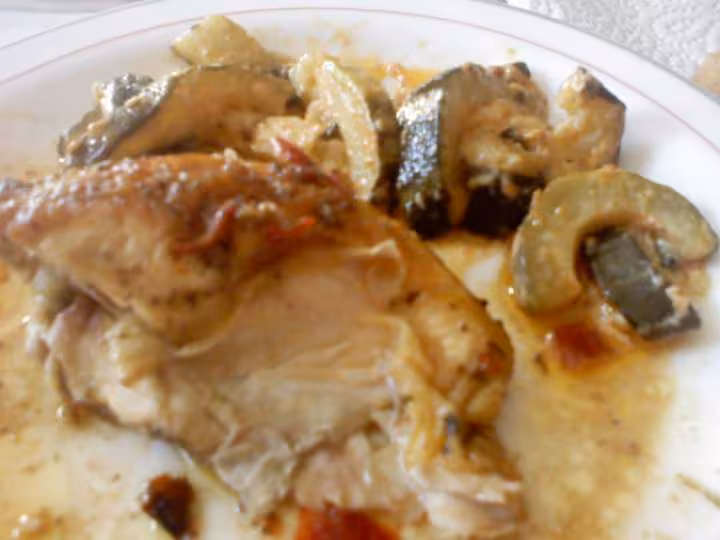 Demi coquelet aux courgettes