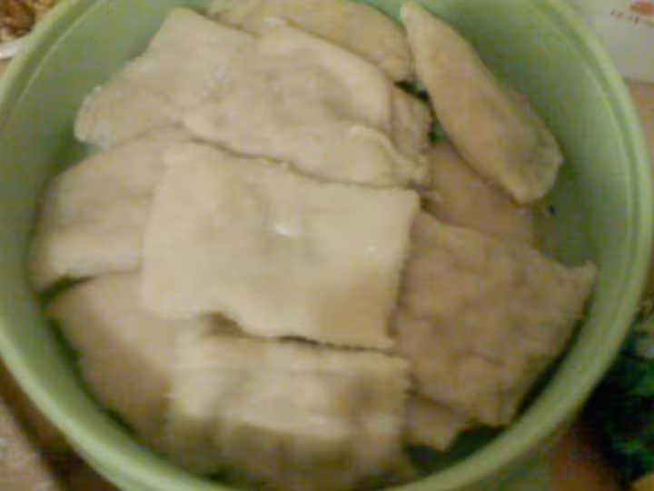 Ravioles avec restes de viande