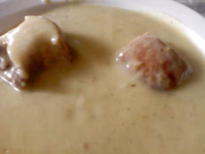 Veloute de courgettes lard fume