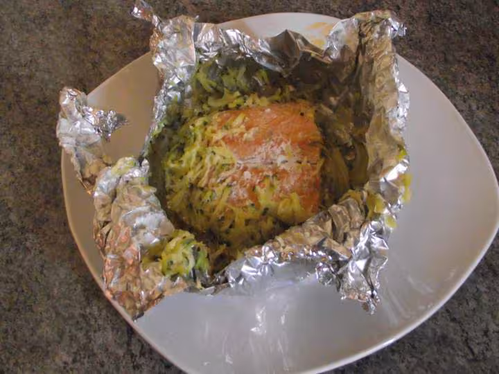 Papillotes de saumon courgette