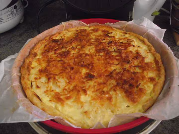 Tarte bacon pommes de terre oignons