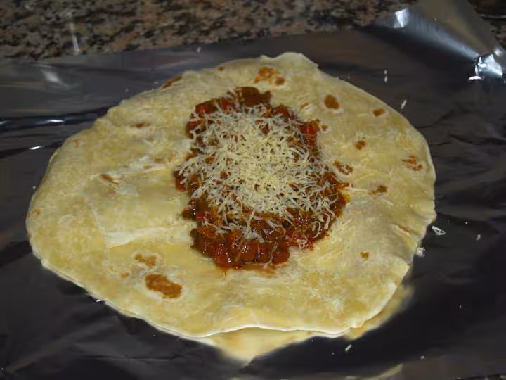 Burritos viande oignons et poivron rouge