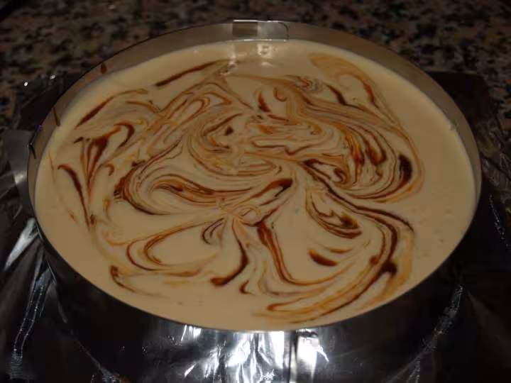 Gateau au fromage caramel avant frigo