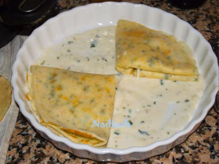 Gratin de crepes aux crevettes