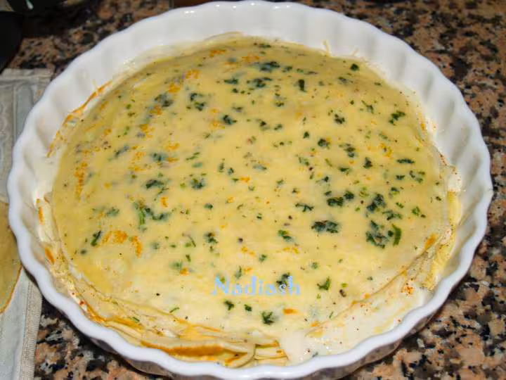 Gratin de crepes aux crevettes