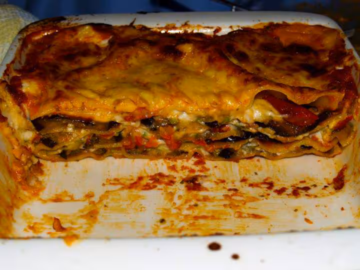 Lasagne vegetarienne apres cuisson