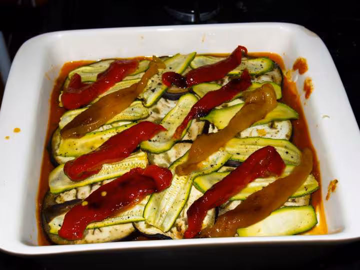 Lasagne vegetarienne etapes